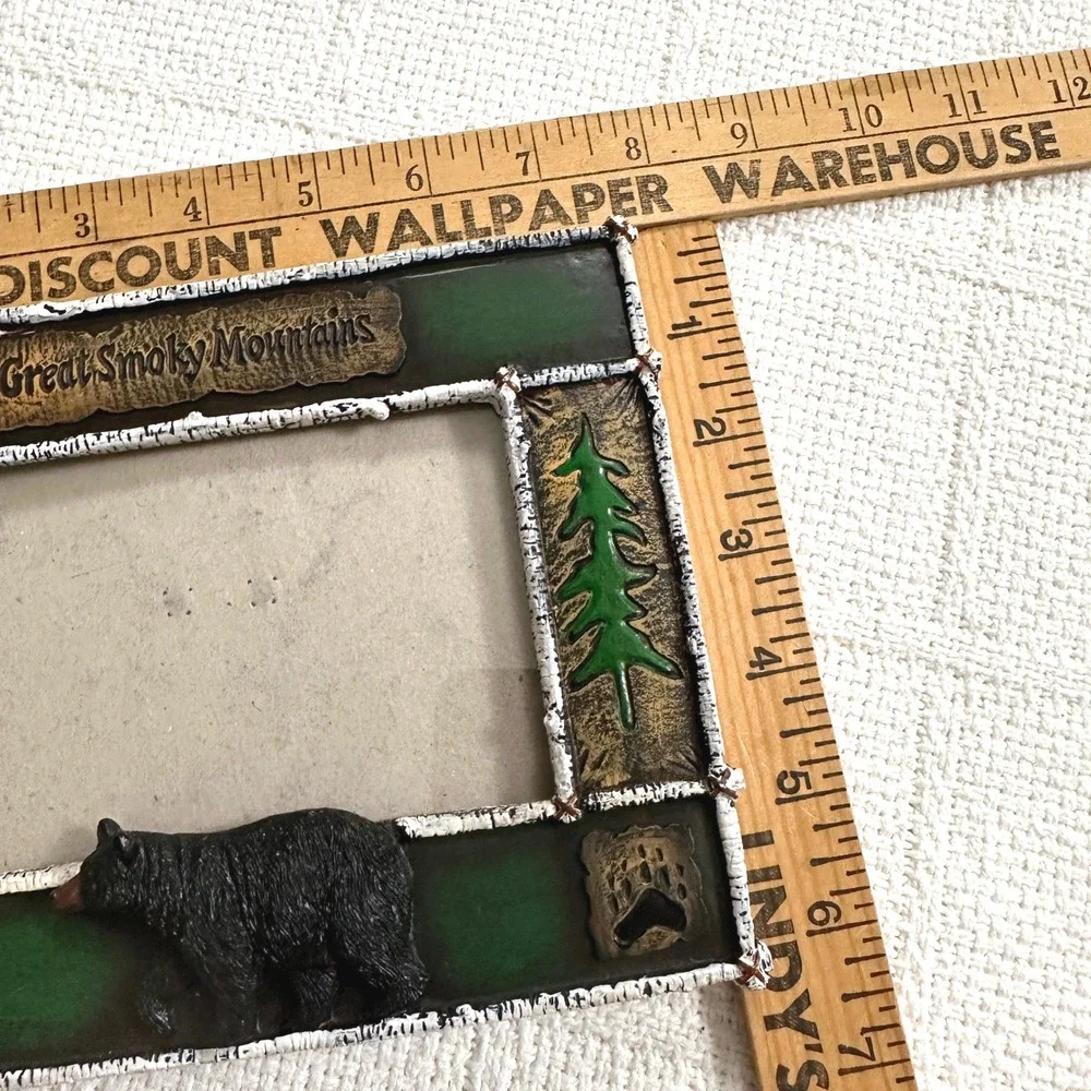 Great Smoky Mountains Picture Frame 3D Black Bear Rustic Cabin Decor